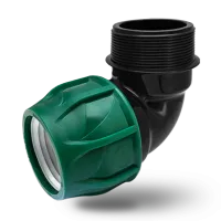 Колено компрессионное (угол) Poelsan 25 x ¾" с наружной резьбой